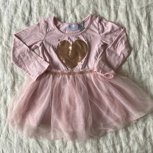 The Children's Place Pink Heart Tulle Dress Size 18-24 Months